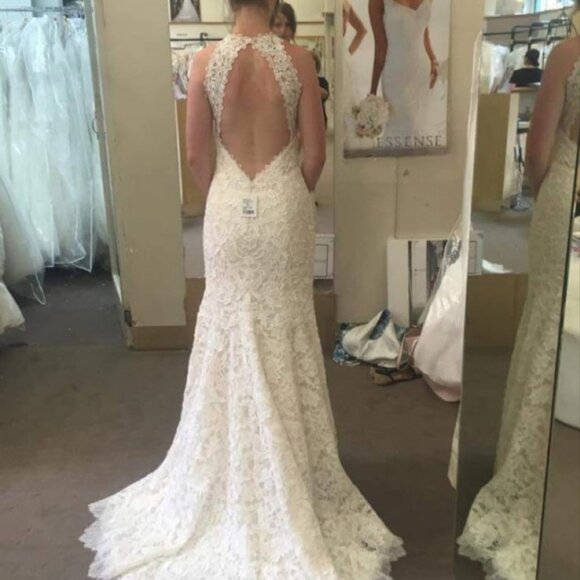 Martina Liana 611 Lace Halter Wedding Dress w/ Open Back! pen to offers! - Picture 5 of 12